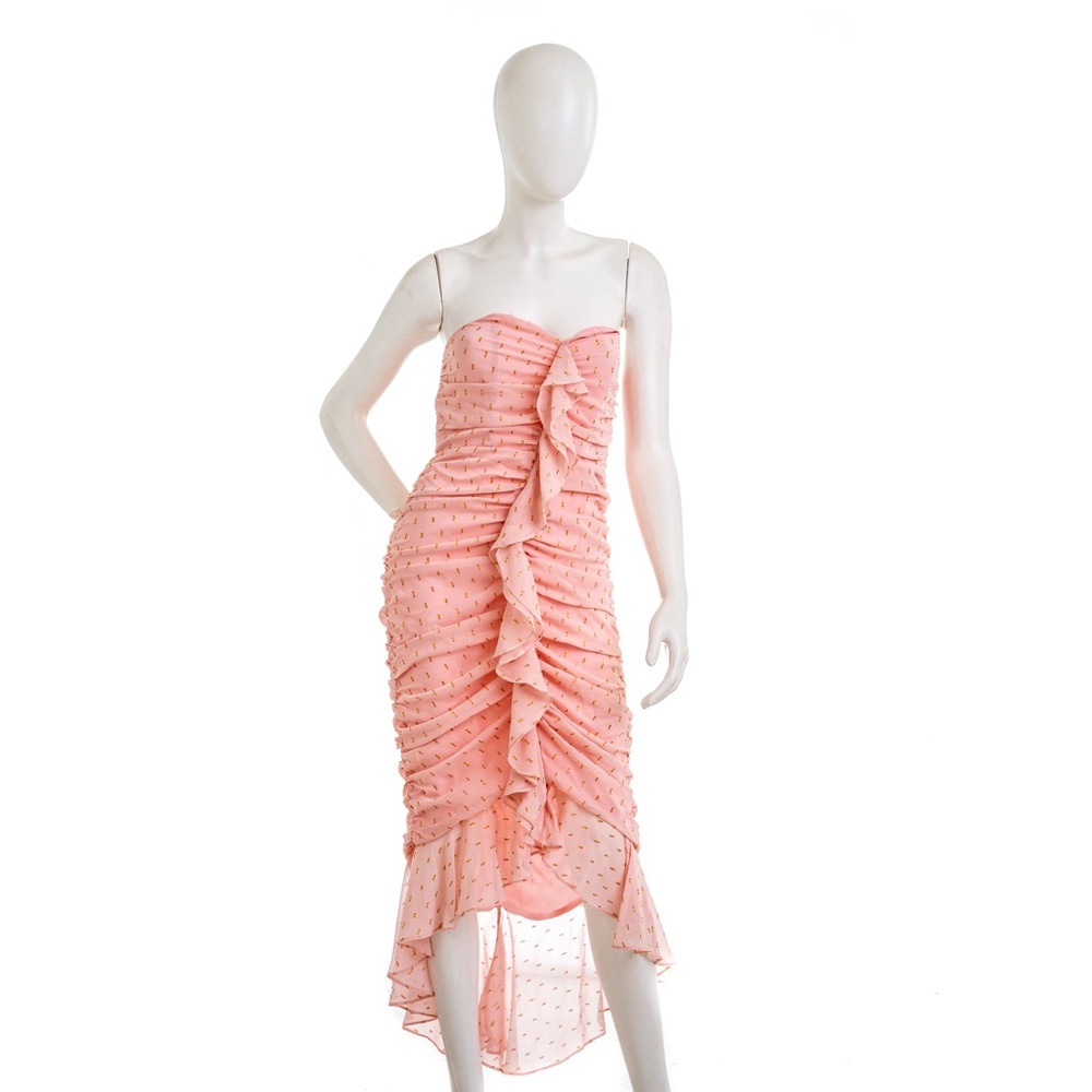 Michael Costello size S light pink ruffled midi dress